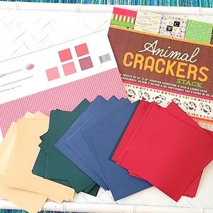Lot of Over 120 Pieces of Craft Paper Card Stock ,Book Animal Crackers 12" x 12"